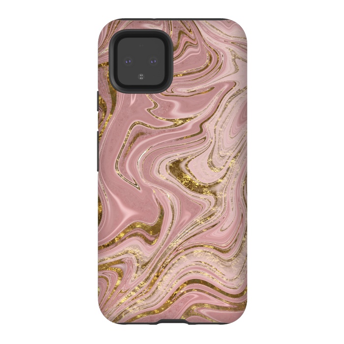 Pixel 4 StrongFit Rosegold Marbled Elegance 2 by Andrea Haase