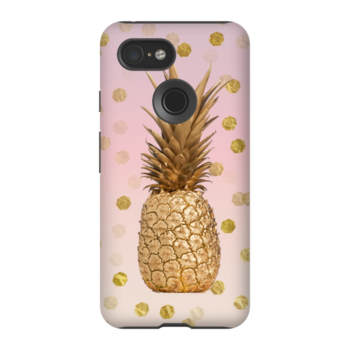 Pixel 3 StrongFit Exotic Pineapple Golden Elegance by Andrea Haase