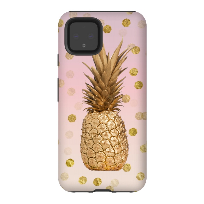 Pixel 4 StrongFit Exotic Pineapple Golden Elegance by Andrea Haase