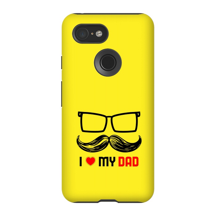 Pixel 3 StrongFit i love my dad yellow by TMSarts
