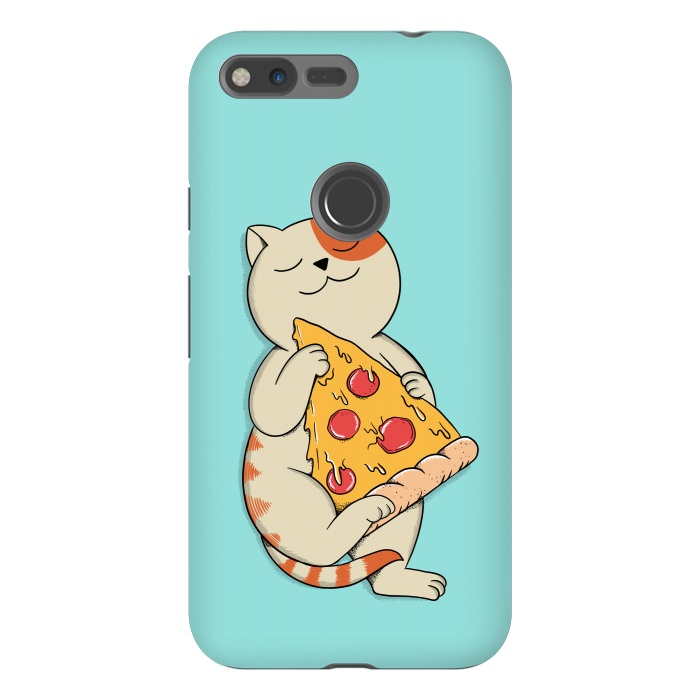 Pixel XL StrongFit Cat and Pizza by Coffee Man