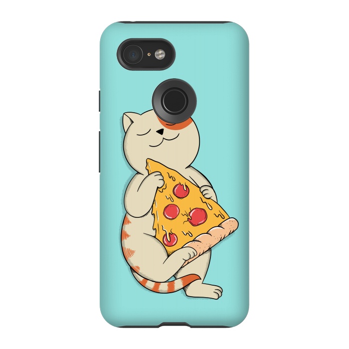 Pixel 3 StrongFit Cat and Pizza by Coffee Man