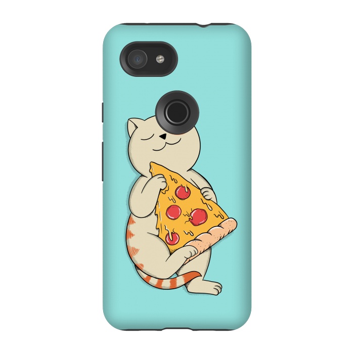 Pixel 3A StrongFit Cat and Pizza by Coffee Man