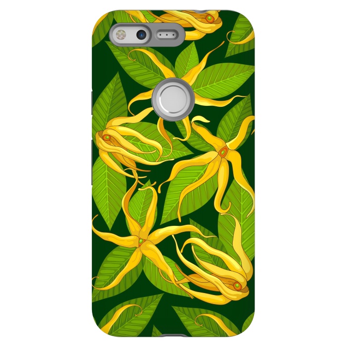 Pixel StrongFit Ylang Ylang Exotic Scented Flowers and Leaves by BluedarkArt