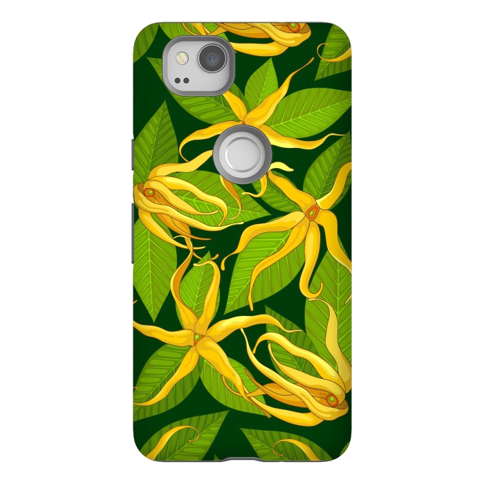 Pixel 2 StrongFit Ylang Ylang Exotic Scented Flowers and Leaves by BluedarkArt