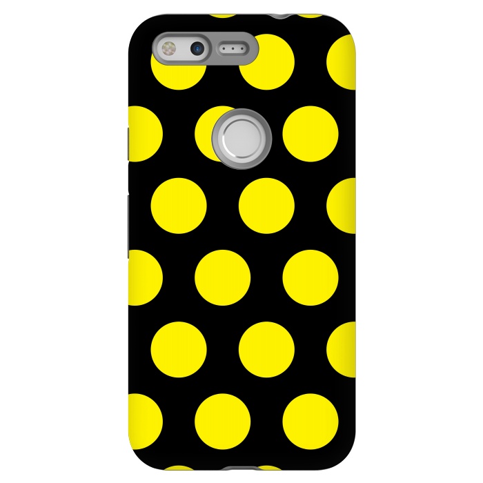 Pixel StrongFit Yellow Circles on Black Background by Bledi