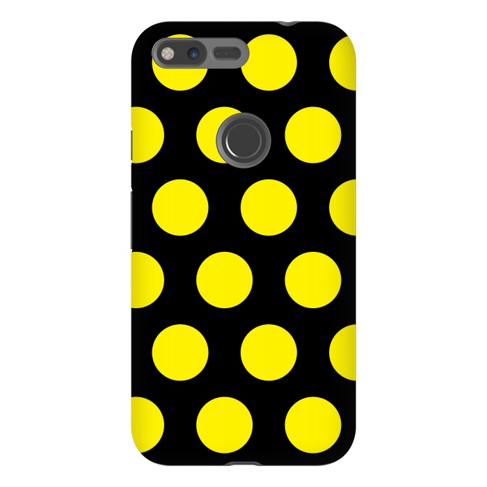 Pixel XL StrongFit Yellow Circles on Black Background by Bledi