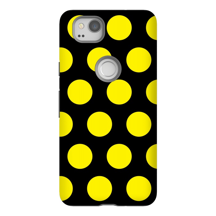 Pixel 2 StrongFit Yellow Circles on Black Background by Bledi