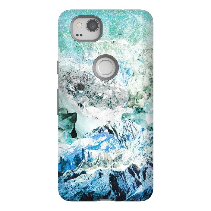Pixel 2 StrongFit Icy mountains and precious gemstones by Oana 
