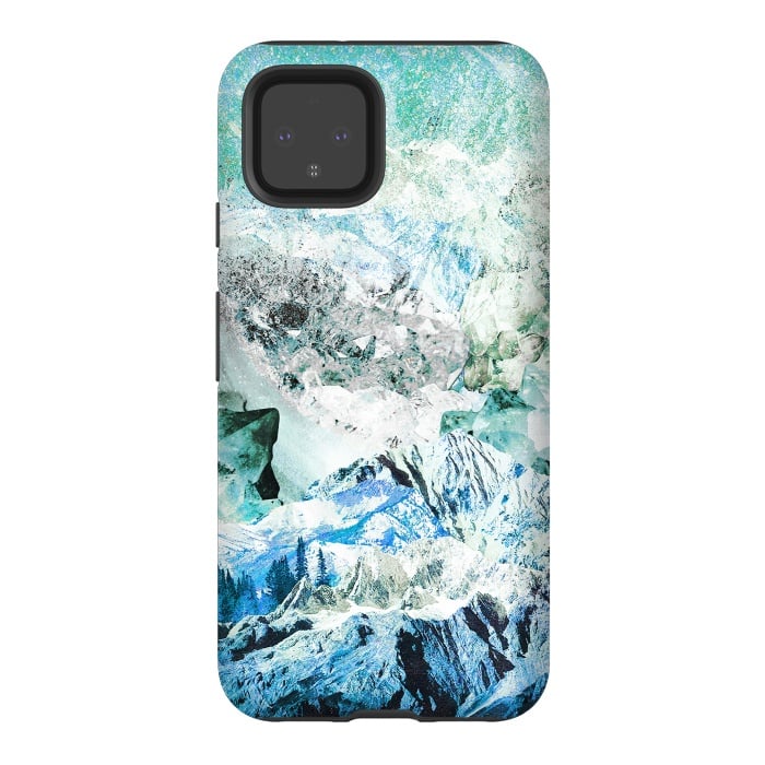 Pixel 4 StrongFit Icy mountains and precious gemstones by Oana 
