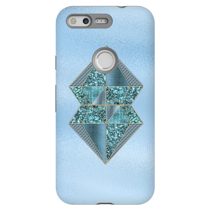 Pixel StrongFit Blue Double Diamond 2 by Andrea Haase