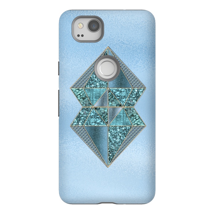 Pixel 2 StrongFit Blue Double Diamond 2 by Andrea Haase