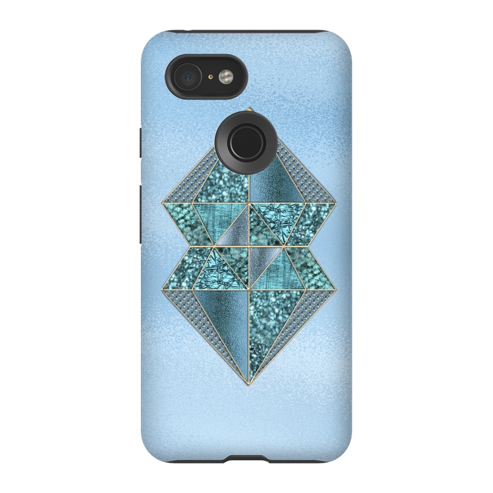 Pixel 3 StrongFit Blue Double Diamond 2 by Andrea Haase