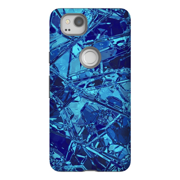 Pixel 2 StrongFit Blue Stained Glass 2 by Andrea Haase