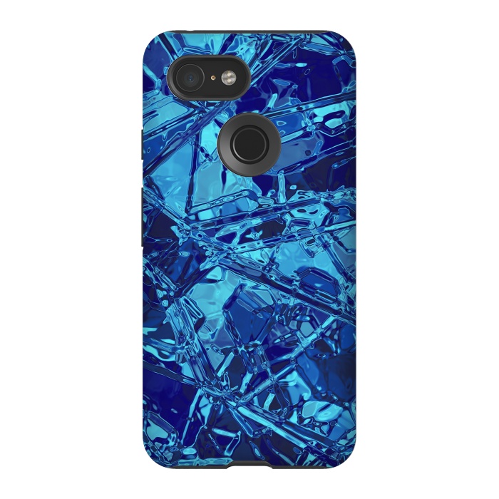 Pixel 3 StrongFit Blue Stained Glass 2 by Andrea Haase