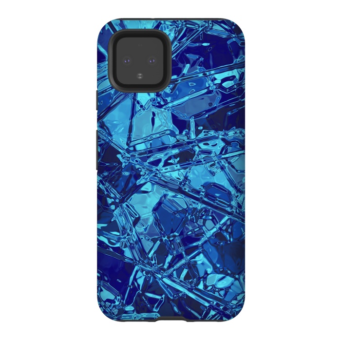 Pixel 4 StrongFit Blue Stained Glass 2 by Andrea Haase