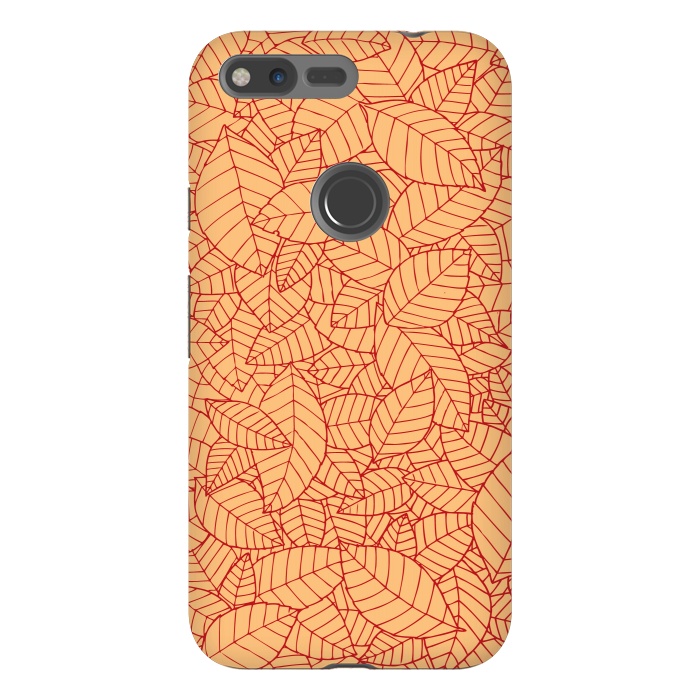 Pixel XL StrongFit Red Leaves Pattern by Mangulica