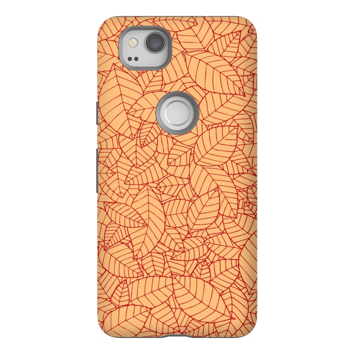Pixel 2 StrongFit Red Leaves Pattern by Mangulica