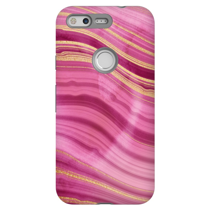 Pixel StrongFit Pink and Gold Mermaid Glitter Marble Waves by  Utart