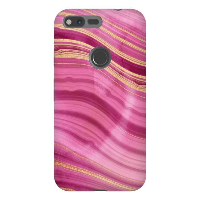 Pixel XL StrongFit Pink and Gold Mermaid Glitter Marble Waves by  Utart