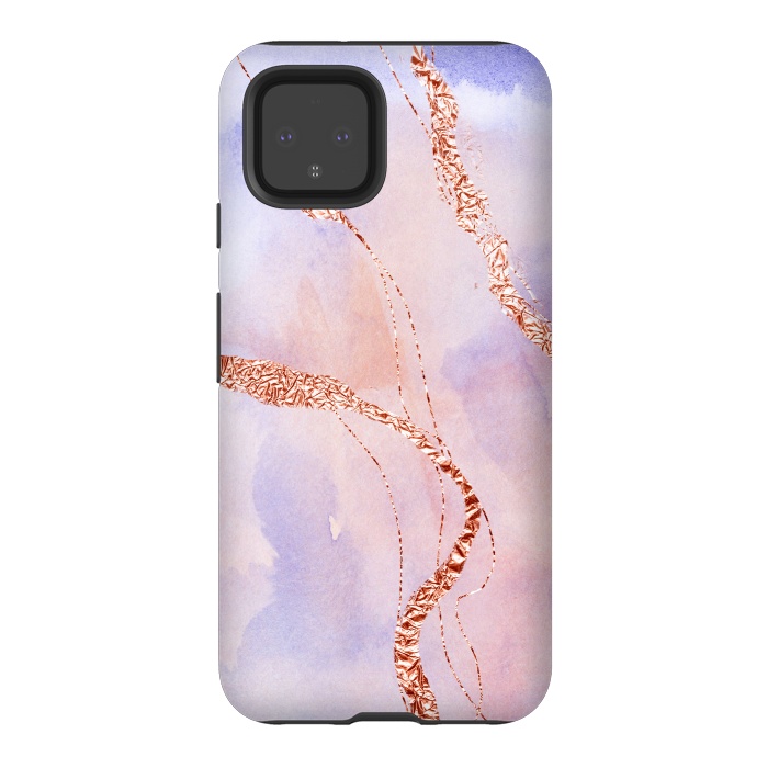 Pixel 4 StrongFit Pink and Blush Marble Ink with rosegold glitter veins by  Utart
