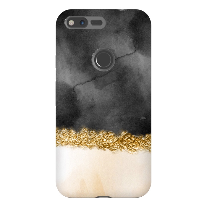 Pixel XL StrongFit Black and Blush Ink with gold glitter stripe by  Utart