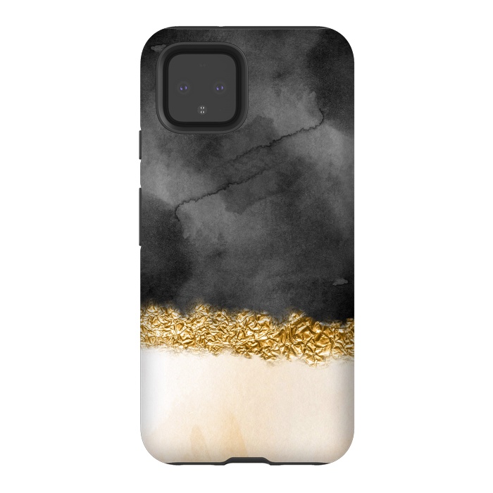 Pixel 4 StrongFit Black and Blush Ink with gold glitter stripe by  Utart