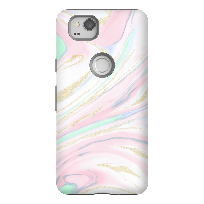 Pixel 2 StrongFit Classy marbleized abstract design by InovArts
