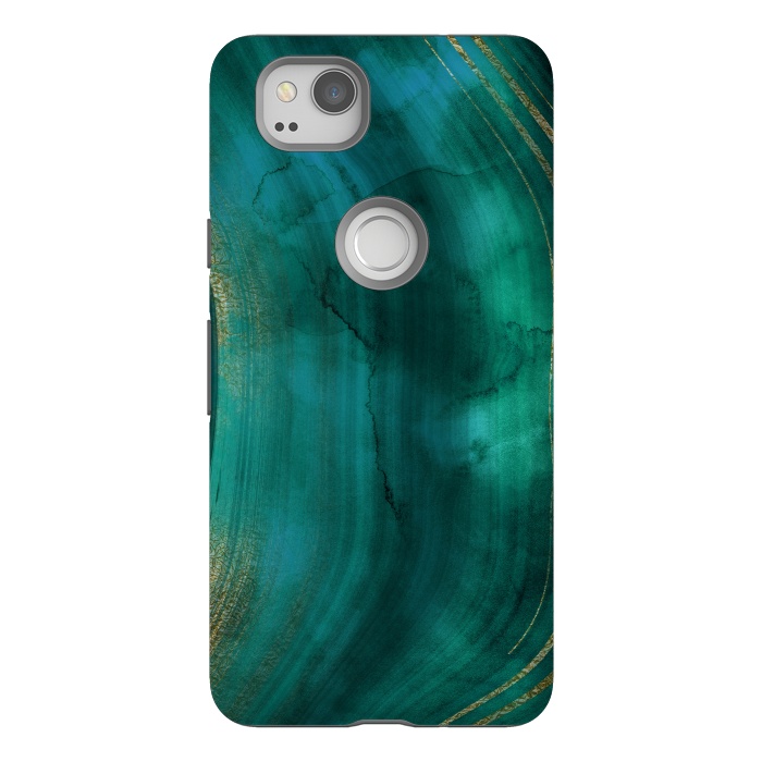 Pixel 2 StrongFit Green Malachite Marble Texture by  Utart