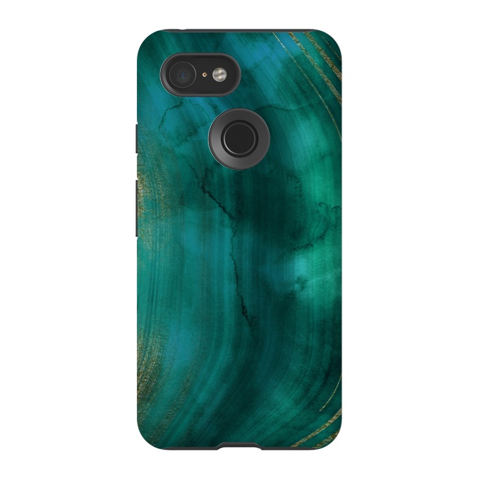 Pixel 3 StrongFit Green Malachite Marble Texture by  Utart