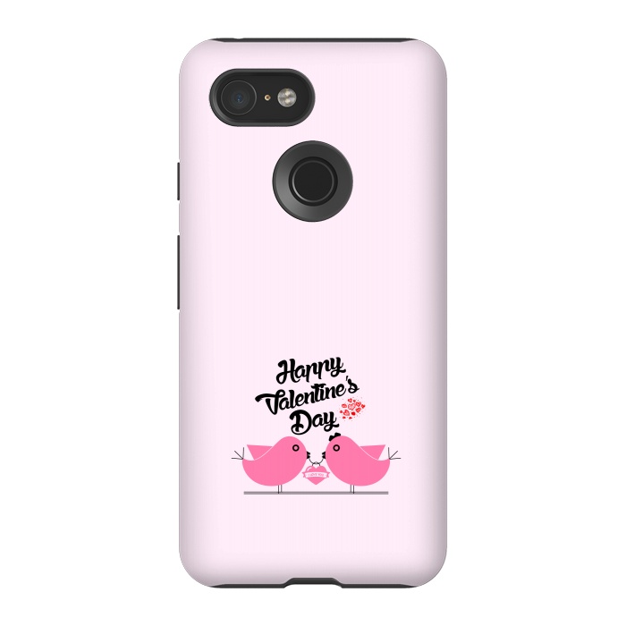 Pixel 3 StrongFit pink couple birds by TMSarts