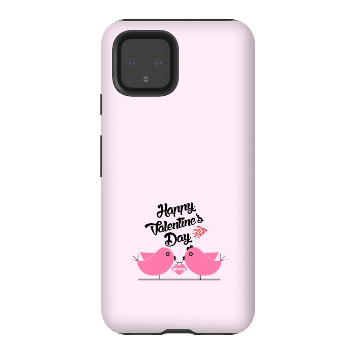 Pixel 4 StrongFit pink couple birds by TMSarts
