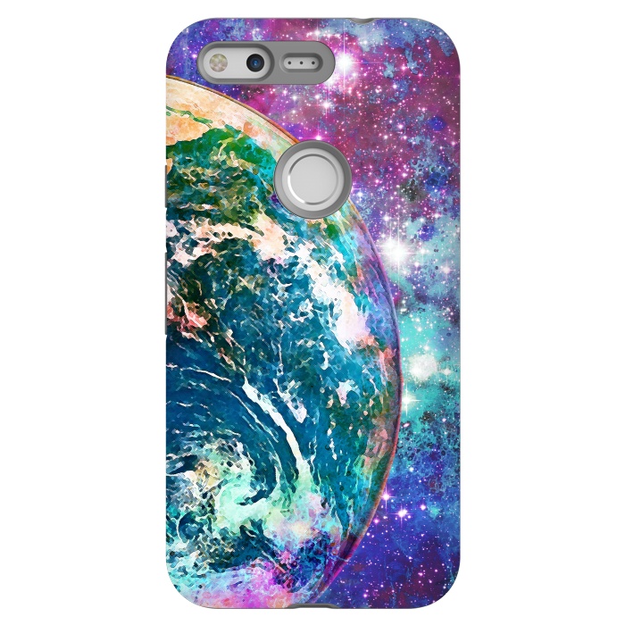 Pixel StrongFit Colorful psychedelic Earth in space by Oana 