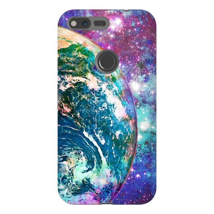 Pixel XL StrongFit Colorful psychedelic Earth in space by Oana 