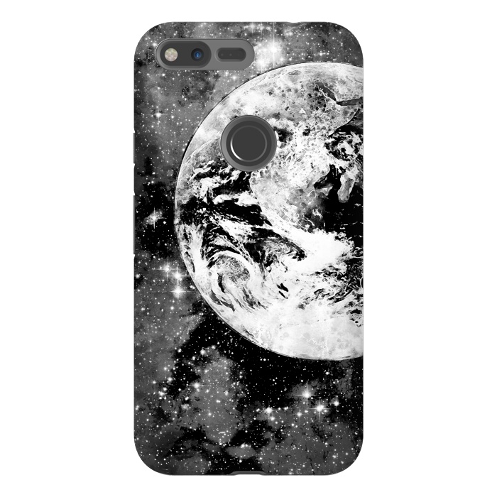 Pixel XL StrongFit Black and white Earth in Space by Oana 