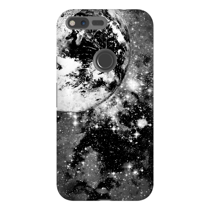Pixel XL StrongFit Earth in space - Black and white graphic by Oana 