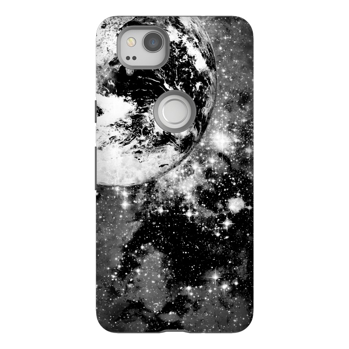 Pixel 2 StrongFit Earth in space - Black and white graphic by Oana 