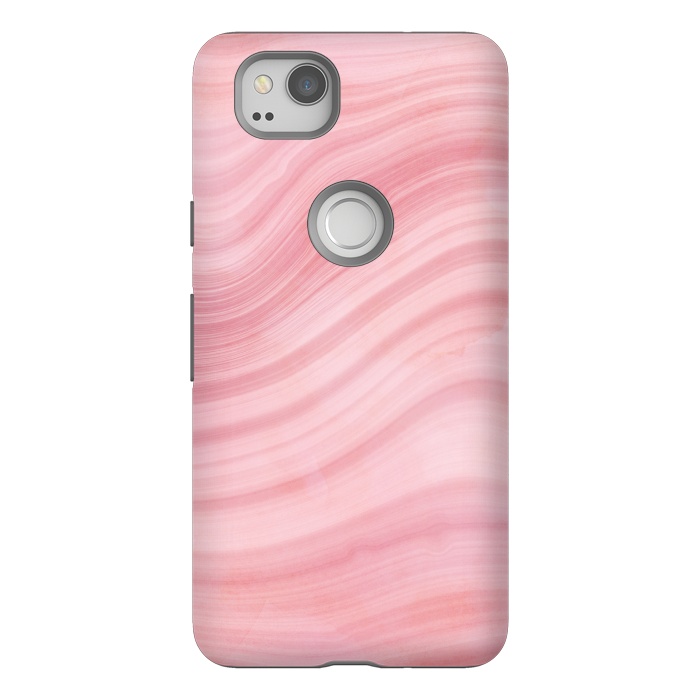 Pixel 2 StrongFit Light Pink Mermaid Waves Marble by  Utart