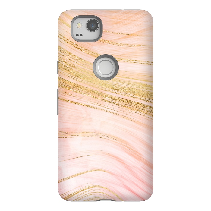 Pixel 2 StrongFit Pink Mermaid Lush Marble with Faux Gold Veins by  Utart