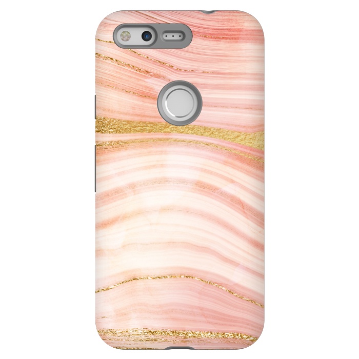 Pixel StrongFit Blush Mermaid Marble with Faux Gold Veins by  Utart