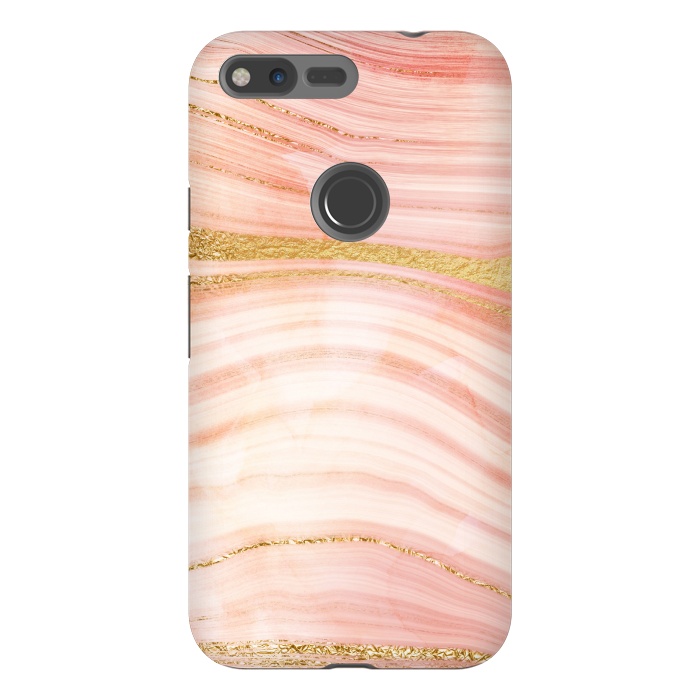 Pixel XL StrongFit Blush Mermaid Marble with Faux Gold Veins by  Utart