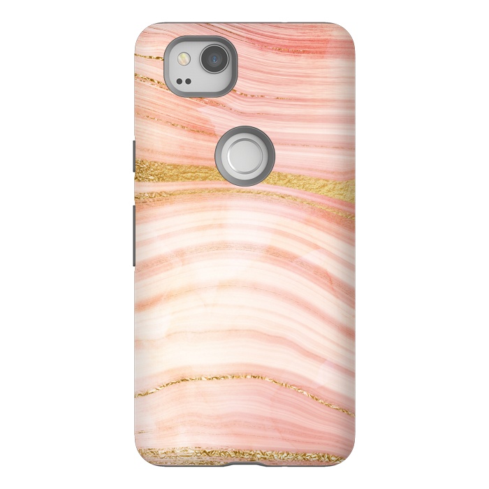 Pixel 2 StrongFit Blush Mermaid Marble with Faux Gold Veins by  Utart