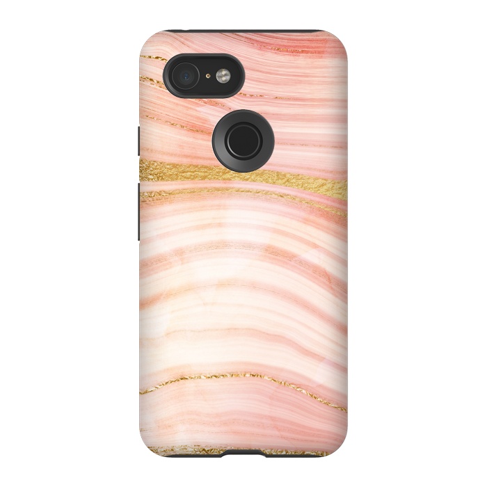 Pixel 3 StrongFit Blush Mermaid Marble with Faux Gold Veins by  Utart