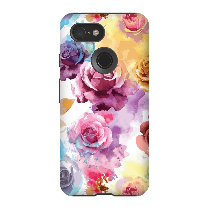 Pixel 3 StrongFit Watercolor Roses by Bledi