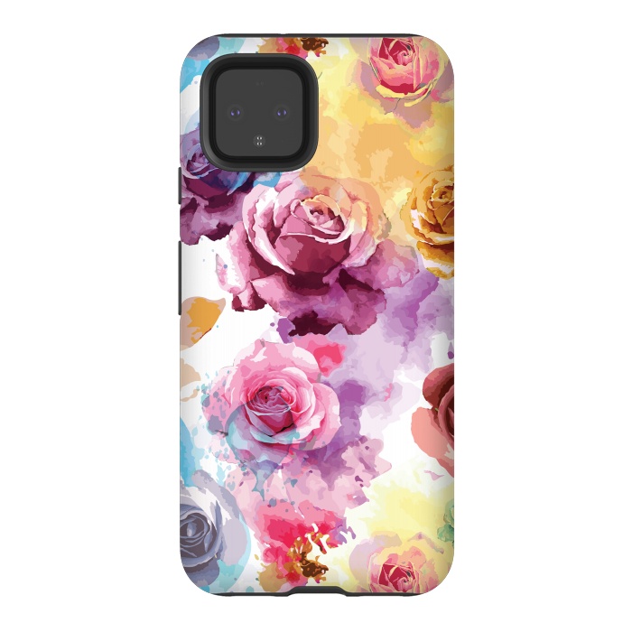 Pixel 4 StrongFit Watercolor Roses by Bledi