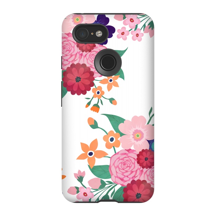 Pixel 3 StrongFit Pretty summer flowers design  by InovArts
