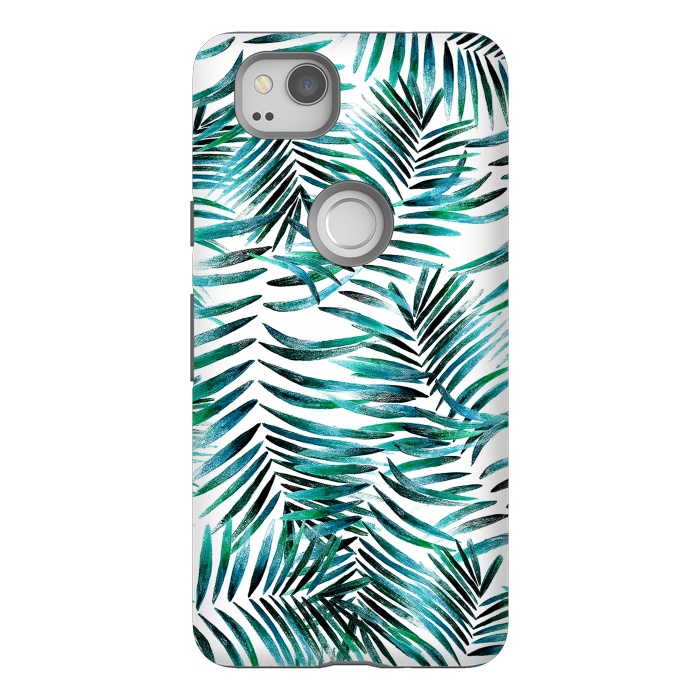 Pixel 2 StrongFit Brushed tropical palm leaves by Oana 