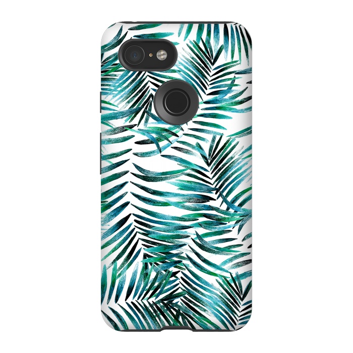 Pixel 3 StrongFit Brushed tropical palm leaves by Oana 