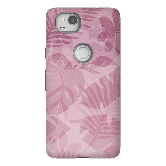 Pixel 2 StrongFit Blush Tropical Leaves by Andrea Haase