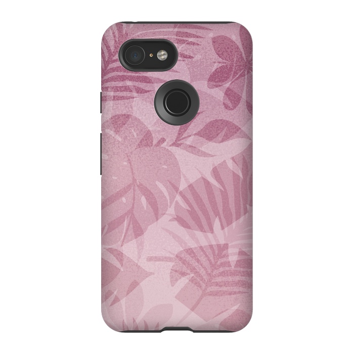 Pixel 3 StrongFit Blush Tropical Leaves by Andrea Haase